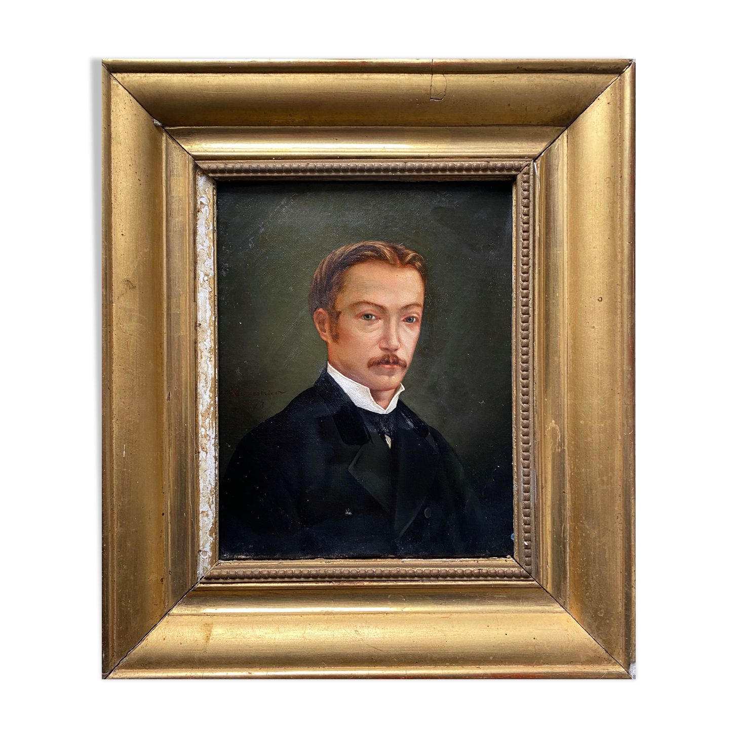 Table HST 1873 "Family portrait" Edmond MENESTRIER (?-1884) + frame