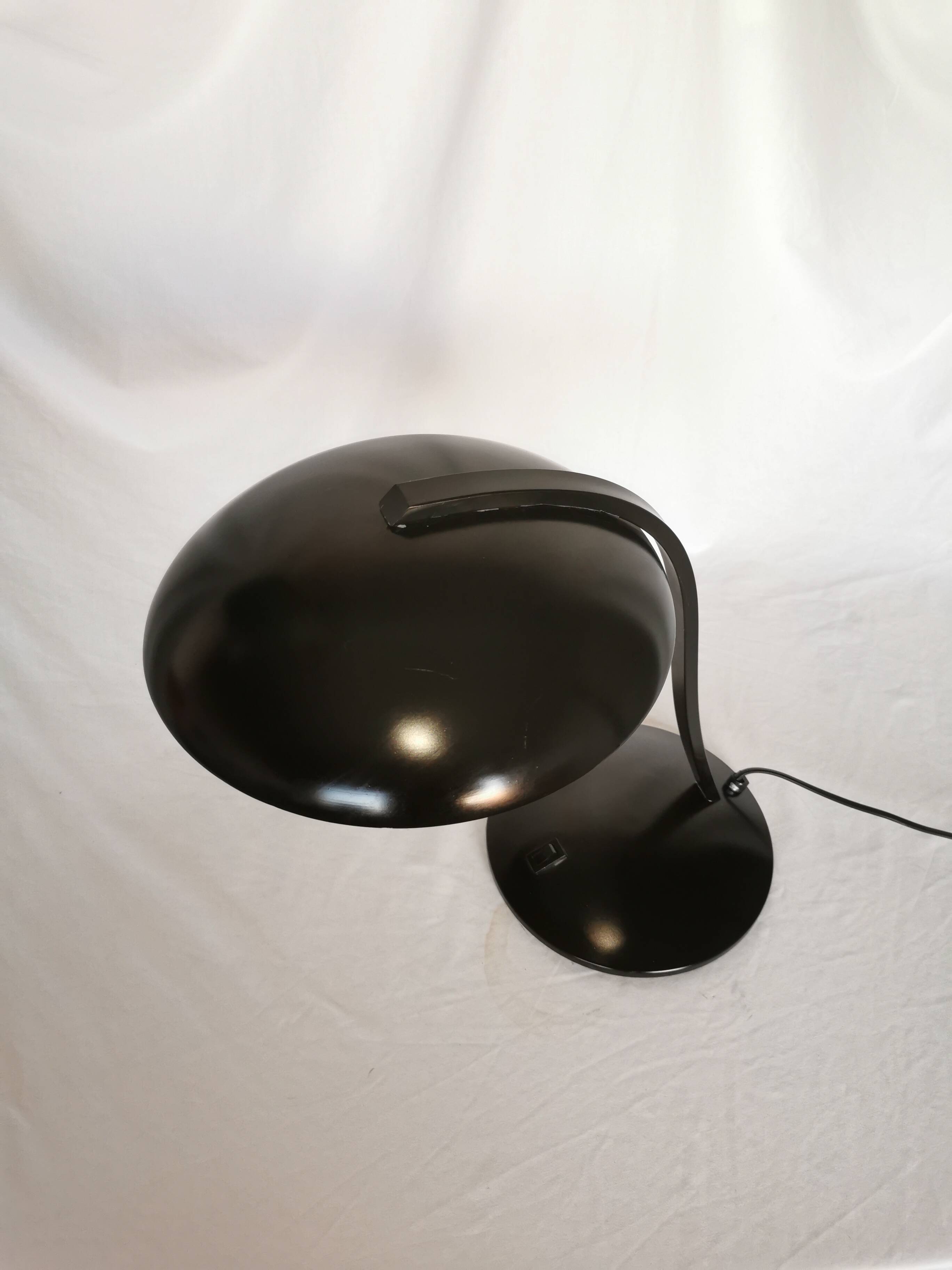 Mushroom lamp in black lacquered steel model Z290, Veneta Lumi, Italy, 1980
