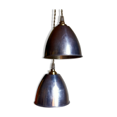 Pair of vintage aluminum lampshade suspensions