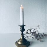 Candle holder with bronze handle