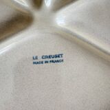 5 vintage beige fondue plates Le Creuset