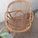 Pair of Shell-shaped Rotin chairs