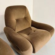Lot of 2 cosy fabric armchairs, French design, vintage 1970s.