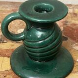 Saint-Clément green ceramic candlestick, 1950s