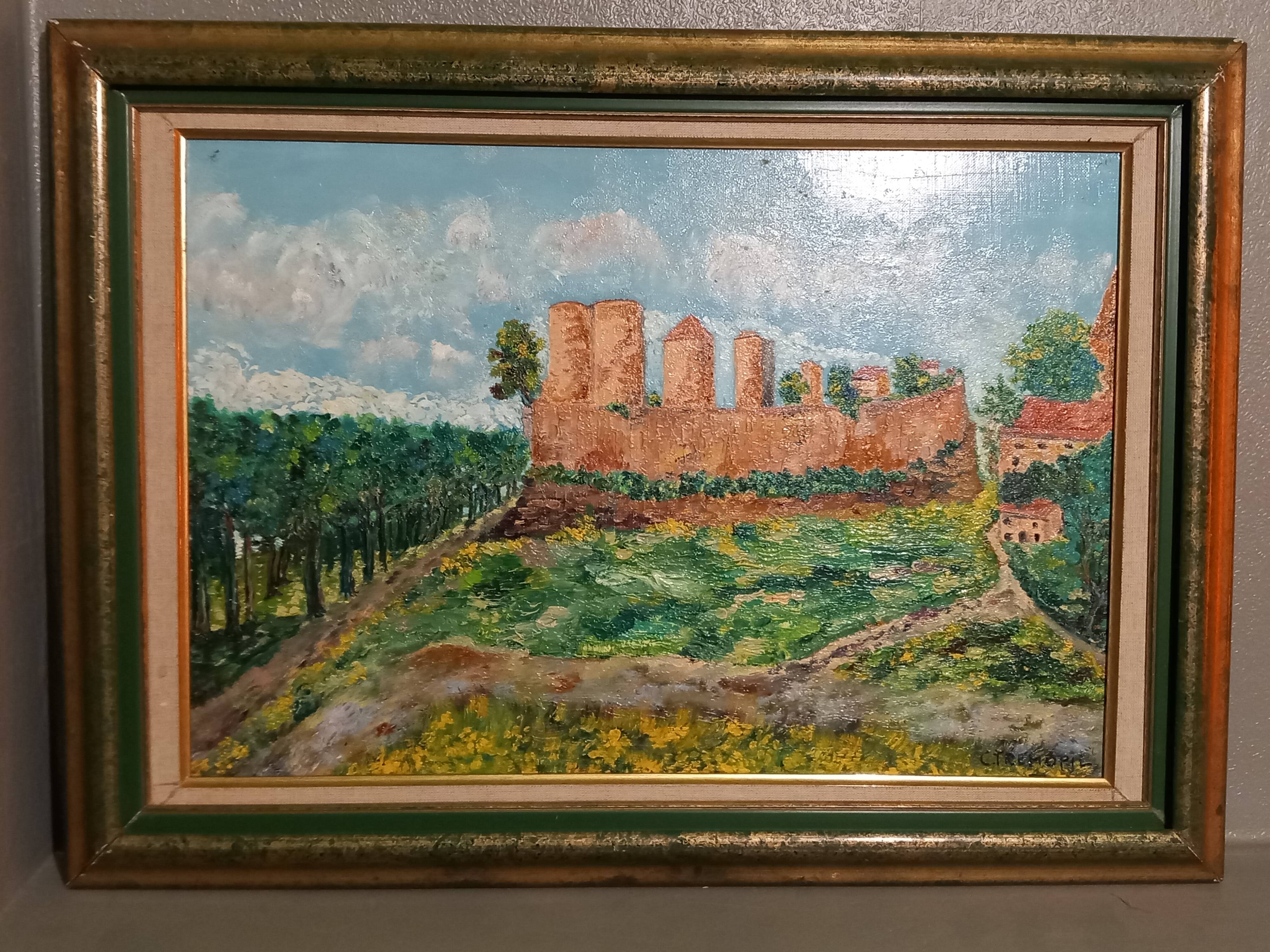 Oil on canvas signed-illustration