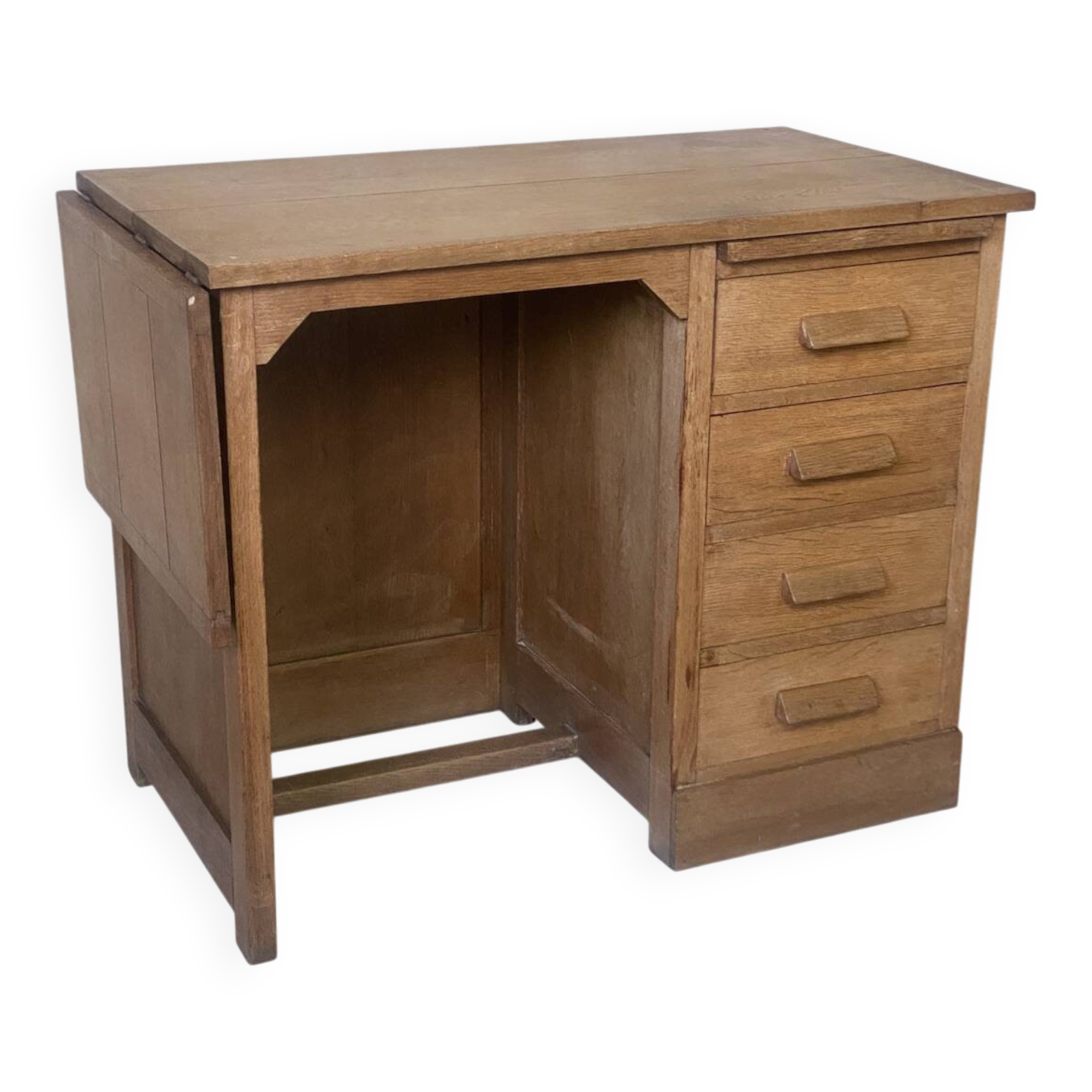 Vintage 1950s children's desk made of solid wood.