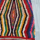 Boucherouite vintage Moroccan rug, Azilal berber area rug