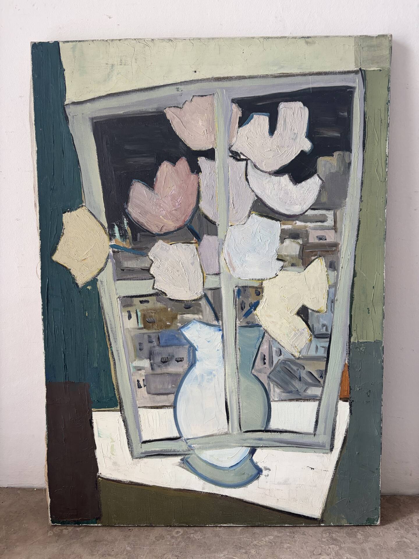 Vase cubiste, huile sur toile