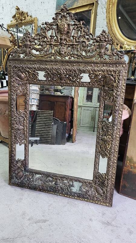 ANCIENT MIRROR WITH PARCLOSES FROM THE NAPOLEON III ERA