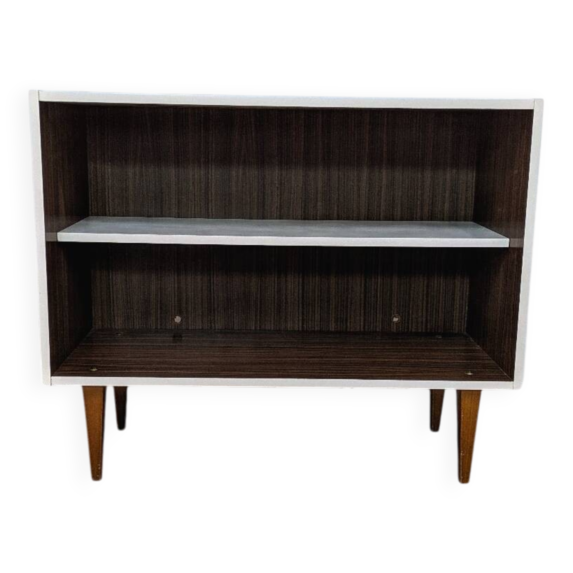 Vintage wood and white storage unit