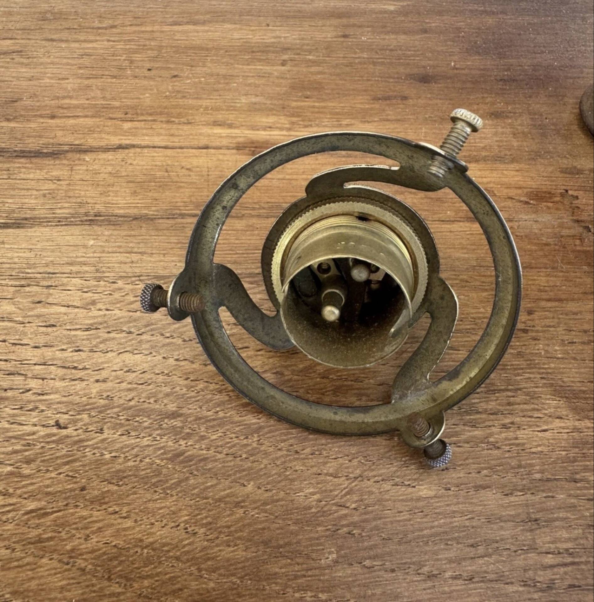 Ancienne Suspension abat jour dentelle verre plissé bleu griffe +douil