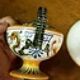 Small Cup and Saucer Majolica Fantechi Sesto Fiorentino Antique