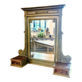 Antique bevelled mirror Farrow and Ball "Green Bancha"