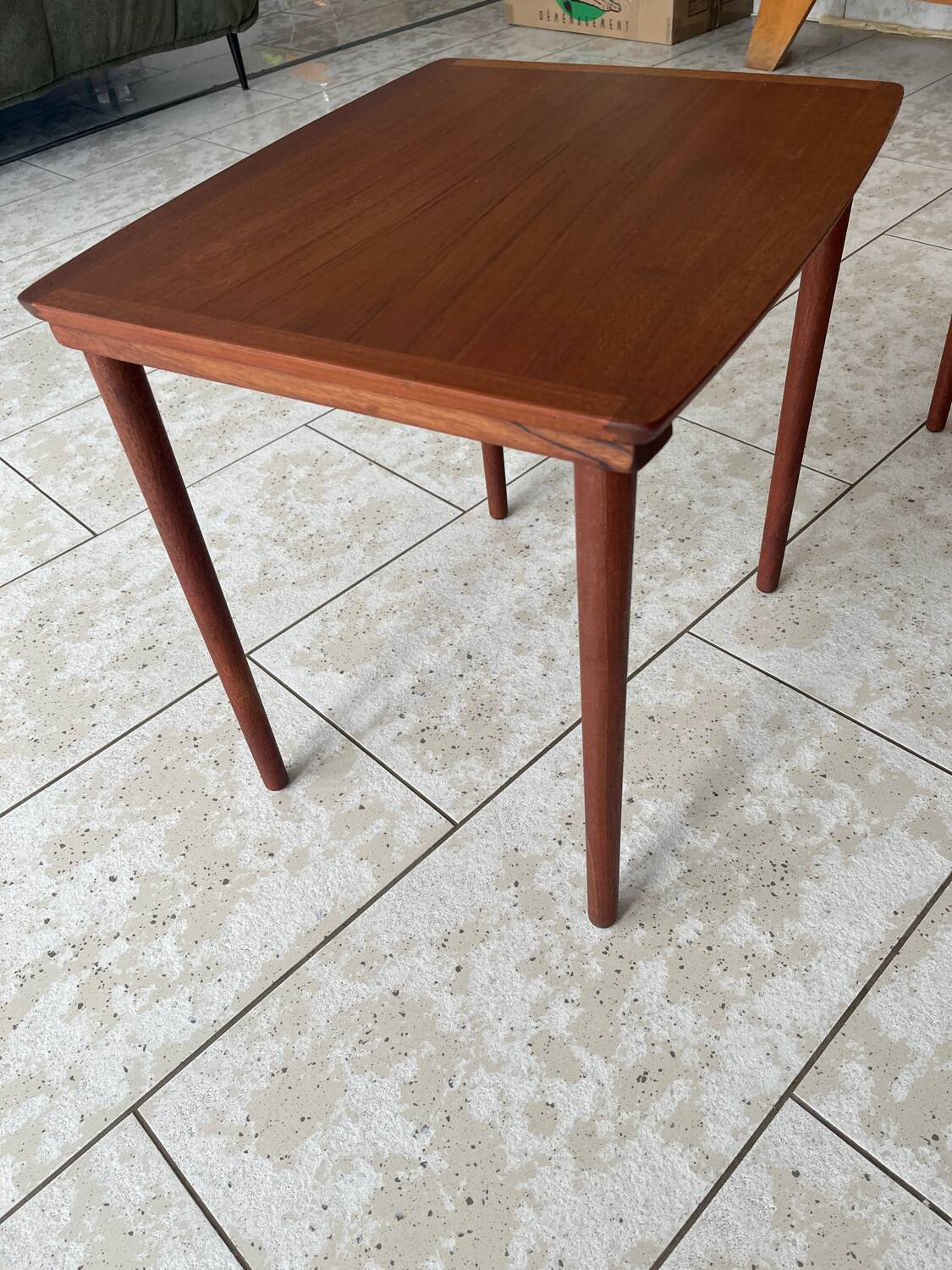 2 Danish teak nesting tables Mobelintarsia 60s
