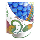 Large 1980s decorative vase hand painted enamel height. 63 cm. Italian manuf. Paolo MARIONI