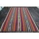 1970s Vintage Turkish Oushak Handmade Wool Cotton Orange Area Rug 193x270