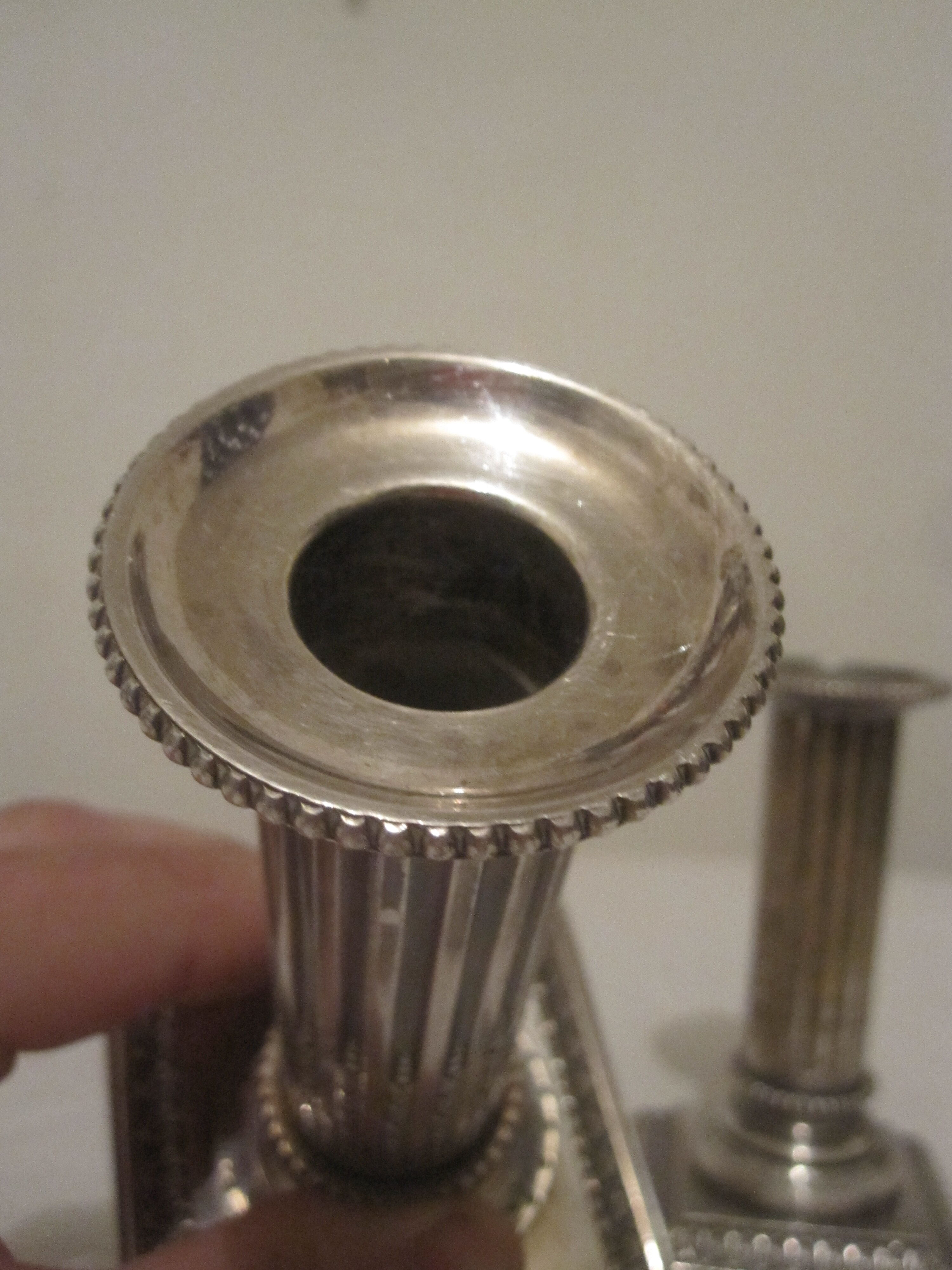 Pair of candlesticks Cailar Bailard silver metal