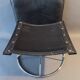 Vintage black leather ottoman by Ake Fribytter for Nelo Möbel, Sweden 1970s.