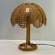 Vintage table lamp rattan and wicker 1970