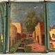 Miroir triptyque barbier 18x41 vintage 1940