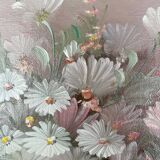 Tableau à l'huile nature morte marguerites signée Nancy Lee