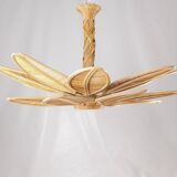 Rattan "leaf" chandelier