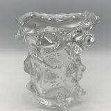 Crystal vase with relief spike decor 1.8 kg
