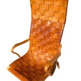 Cognac leather Eva chair by Bruno Mathsson