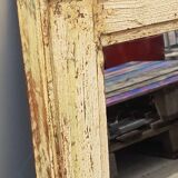 Off-White Mirror Old Teak Wood Patina