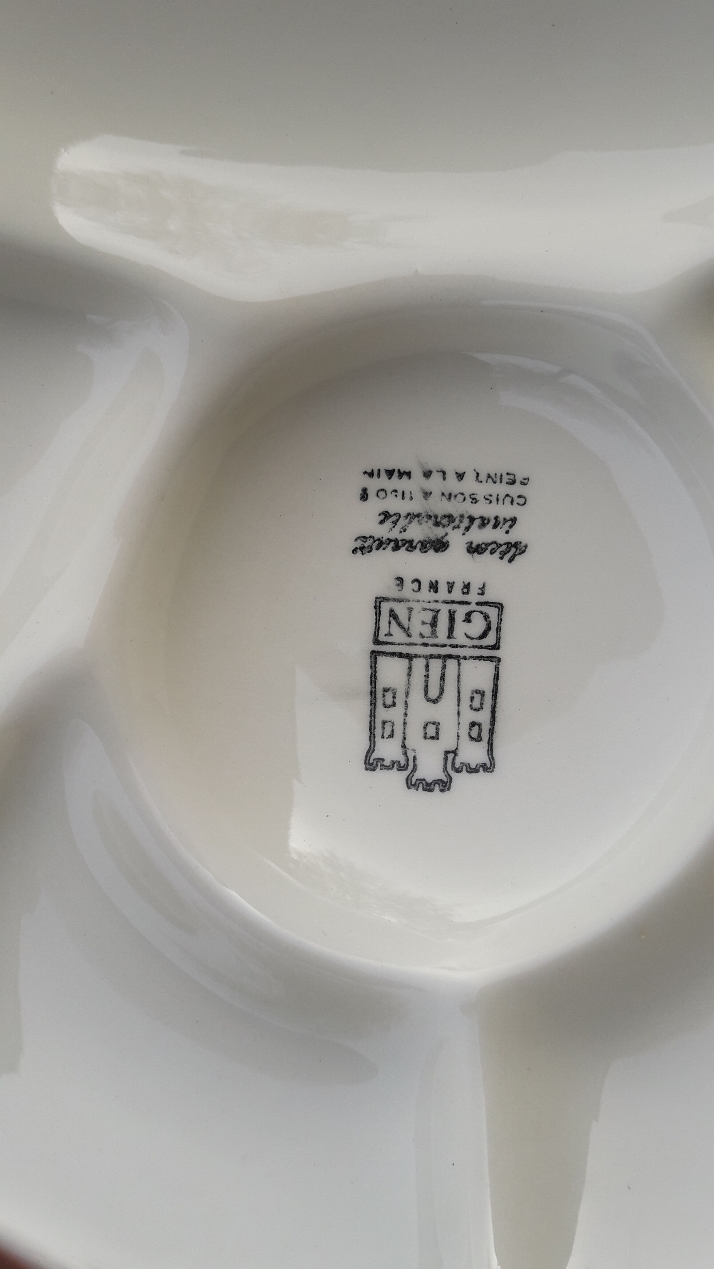 6 Faïence Gien fondue plates