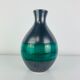1950s black and green ceramic vase, vintage