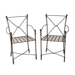 Fauteuils en fer forgé, style