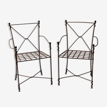 Wrought iron armchairs, Provencal style