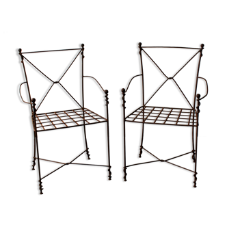 Wrought iron armchairs, Provencal style