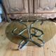 Vintage glass and chrome coffee table