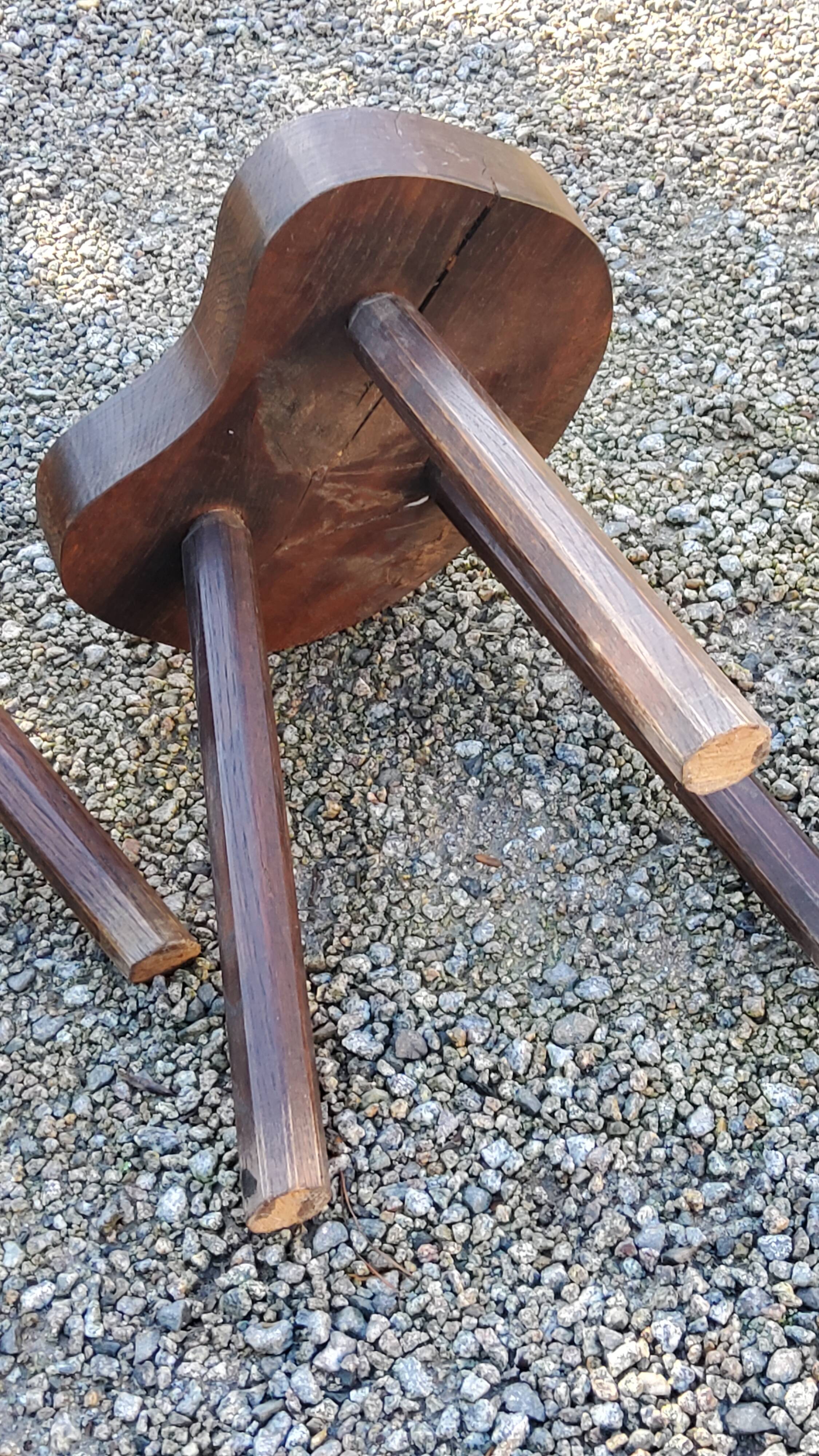 Pair of vintage shepherd stools in solid oak