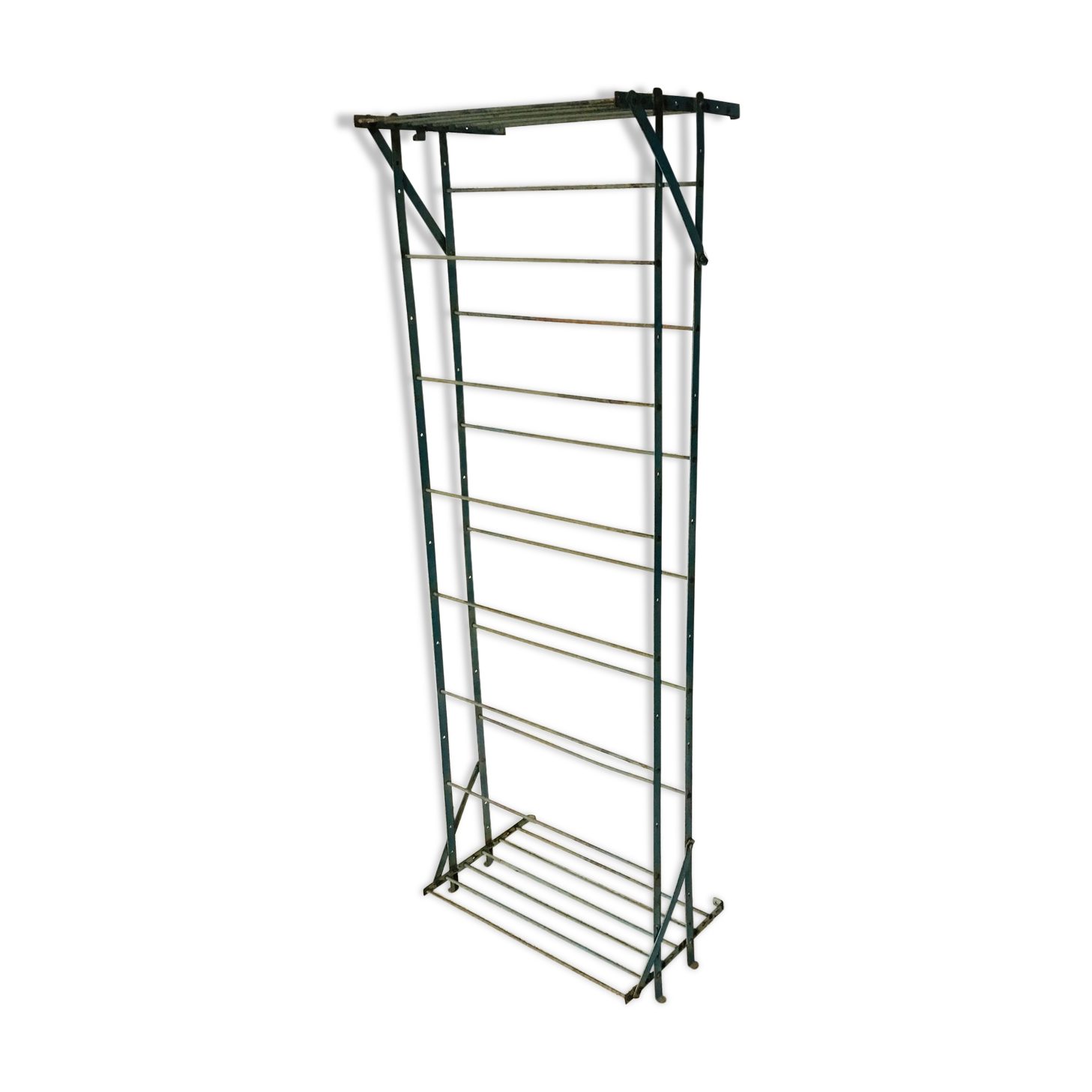 Rigid metal shoe shelf on legs - 1950