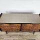 1950s six-drawer chest of drawers with glass top