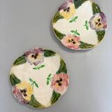 Set of two HB&Cie slip plates from Choisy le Roi circa 1880 designs