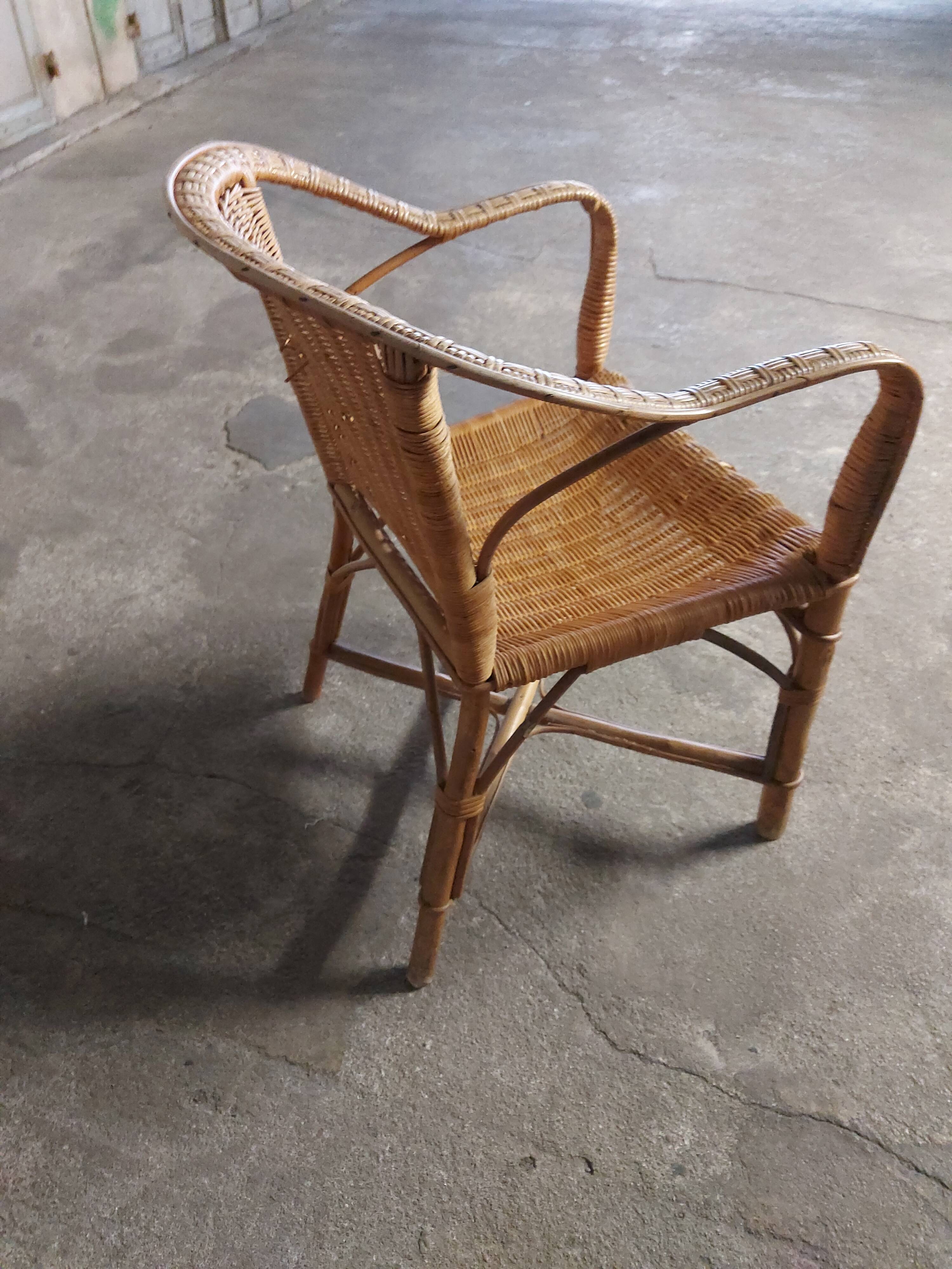 Vintage rattan armchair