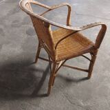 Vintage rattan armchair