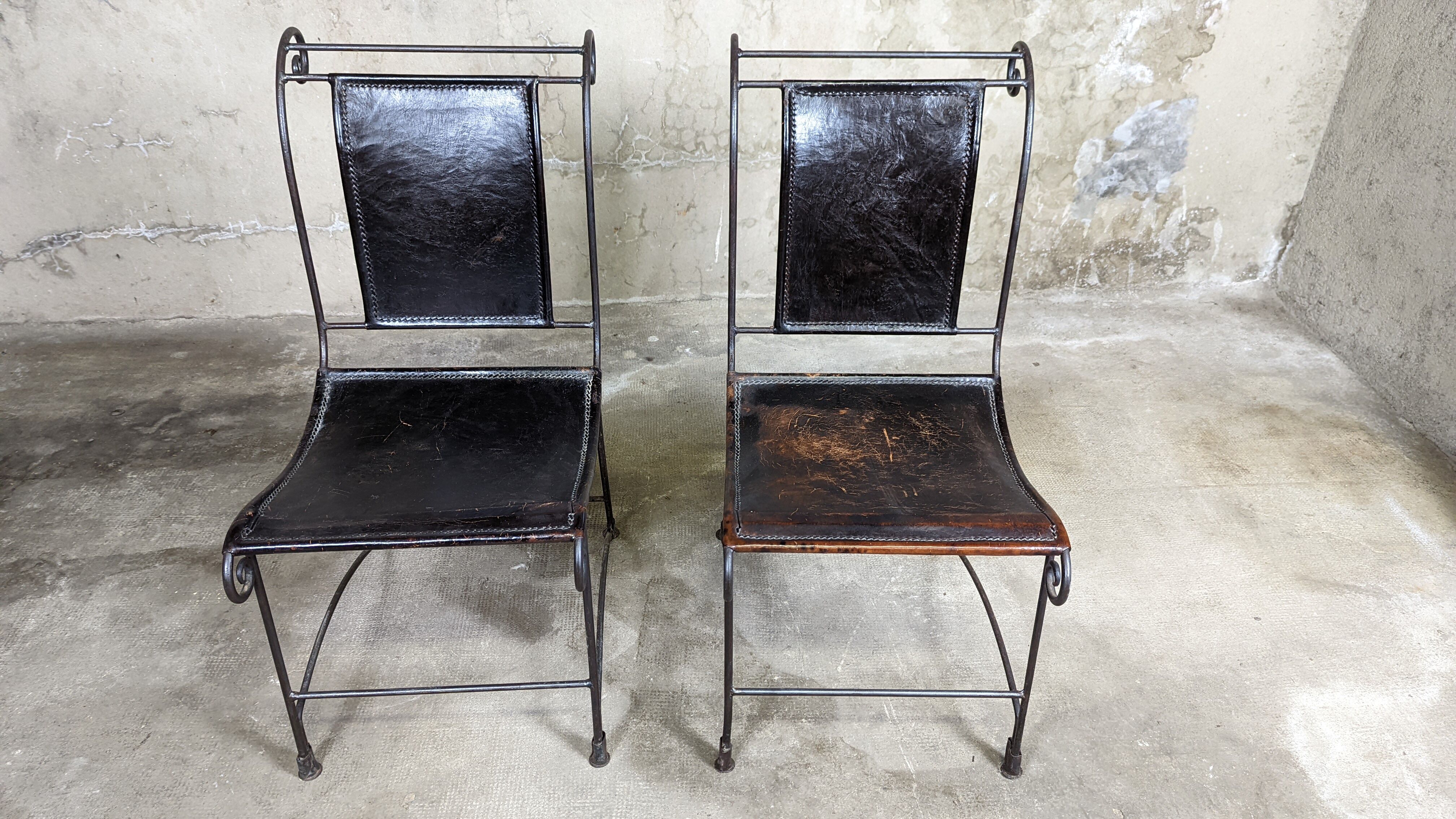 4 wrought iron armchairs