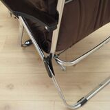 Fauteuil en velours marron, design danois, années 1970, production : Danemark