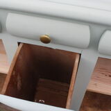 Renovated vintage Mado sideboard – Celadon green & natural cane