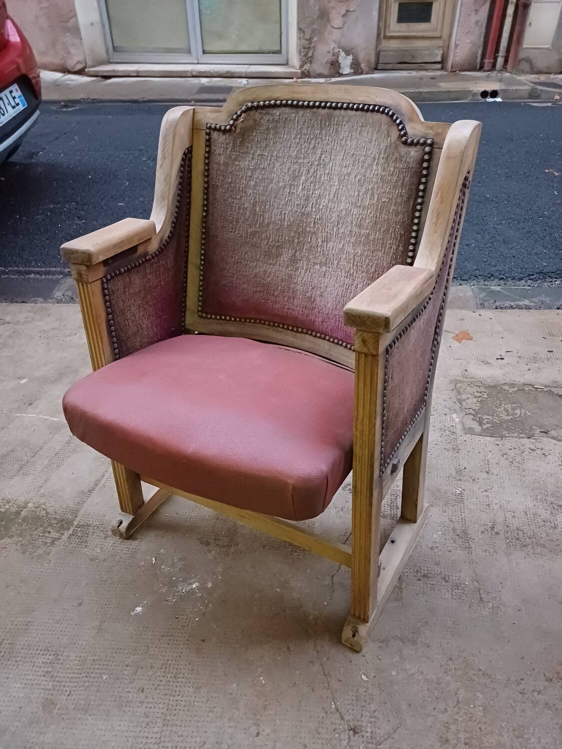 Theater armchair late 19th, early 20th in its original condition.