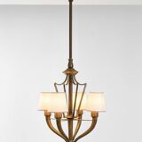 Art Deco Bronze Chandelier attributed to Emilio Lancia for Italo Carlotti, Italy, 1930s