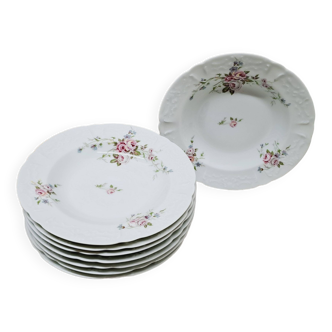 Set 8 assiettes creuses porcelaine