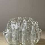 Vintage flower spike vase in molded glass