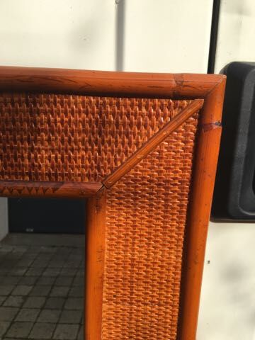 Bamboo and rattan mirror