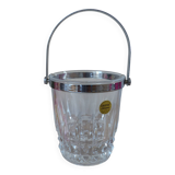 Vintage Cristal d'Arques ice bucket in transparent crystal, bar decoration